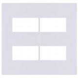Placa 4 Módulos Separados com Suporte 4x4 - RECTA BRANCO GLOSS